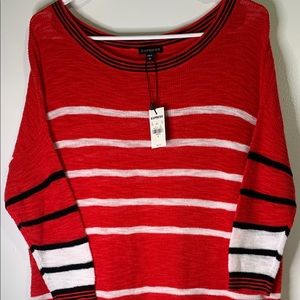 Stripe Circle hem tunic sweater